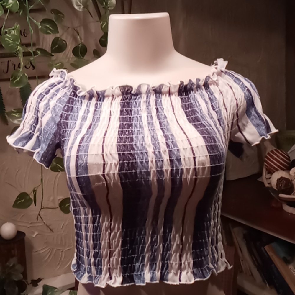 Blue and white crop
